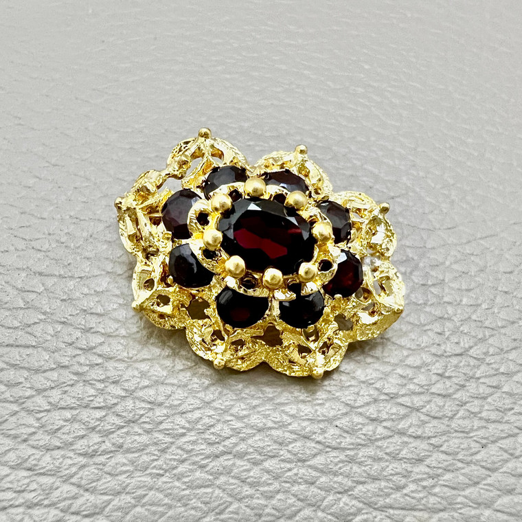 Garnet Pendant Brooch 1.80tcw