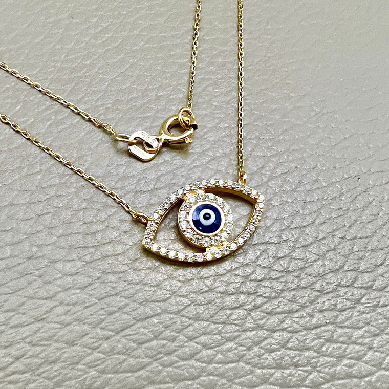 Evil Eye Necklace 0.25tcw