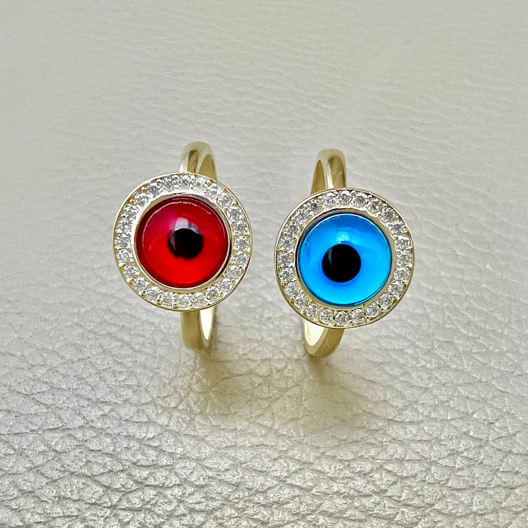 Evil Eye Halo Ring 0.20tcw