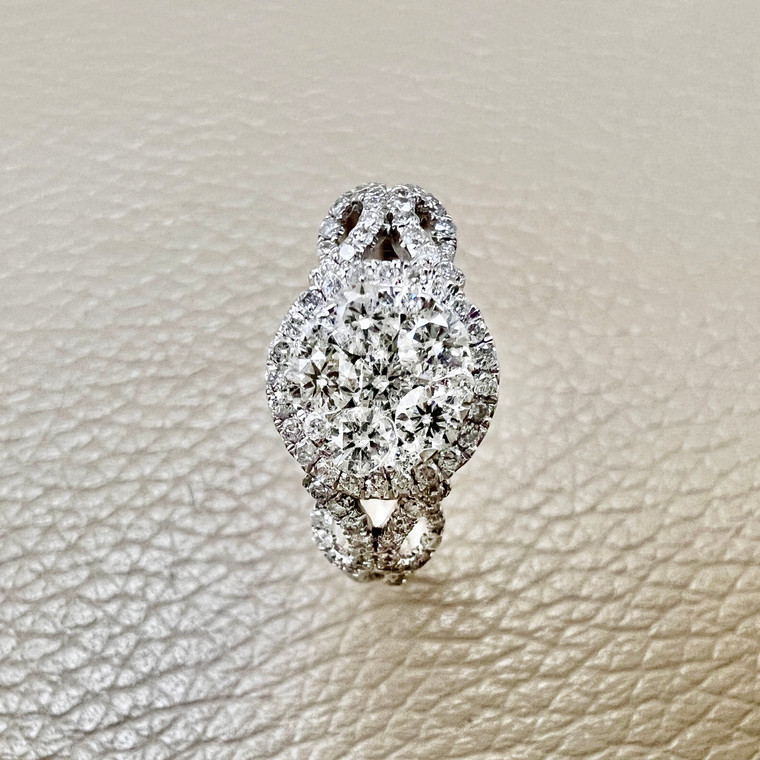 Cluster Diamond Ring in 14kt White Gold