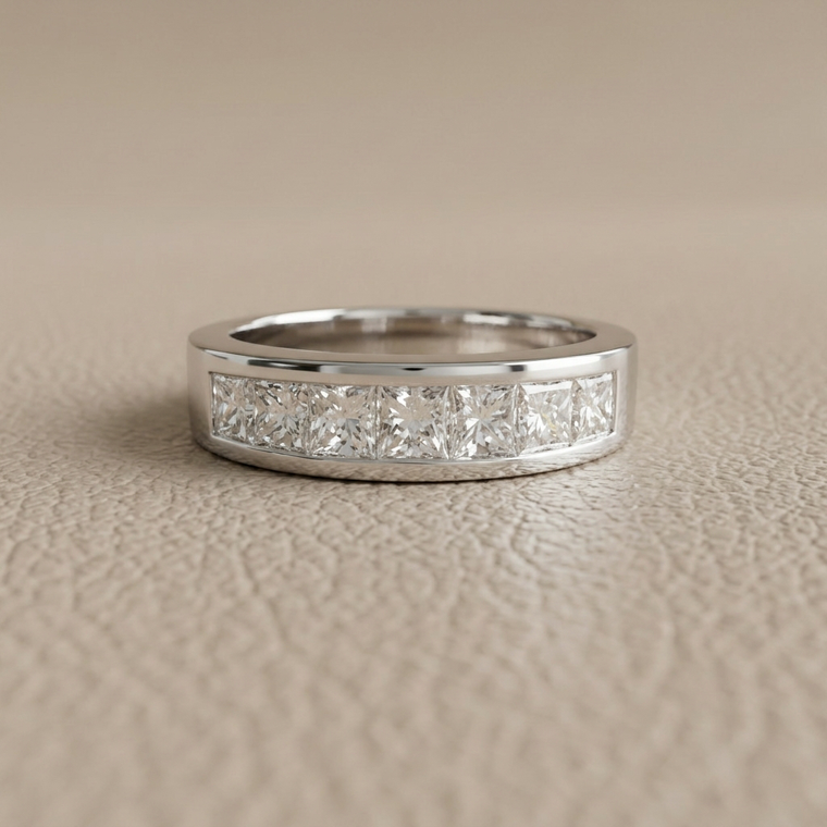 Princess-Cut Diamond Channel Band 1.40tcw 5.25mm