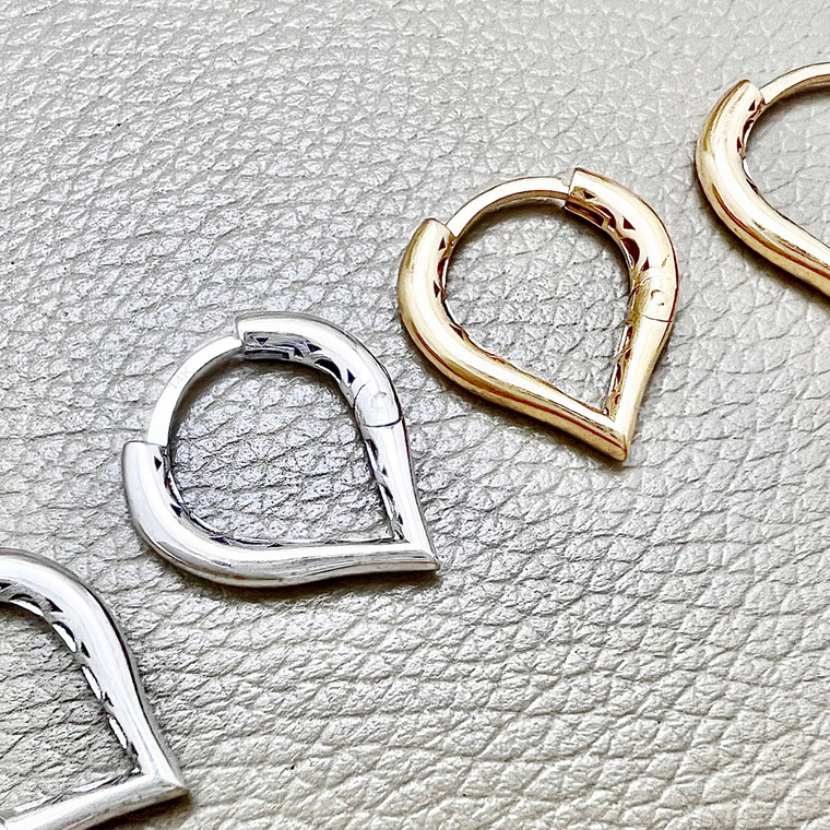 Gold Heart Hoop Earrings