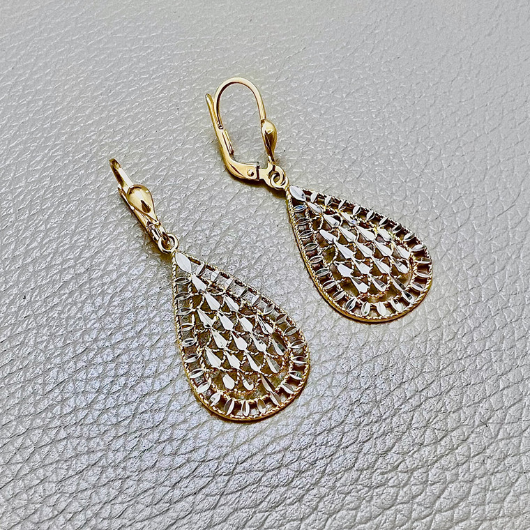 Diamond Cut Dangling Earrings