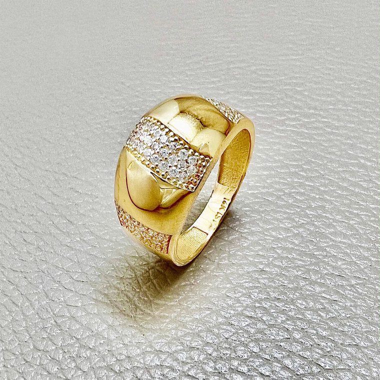 Bold Statement Piece Gold Dome Ring