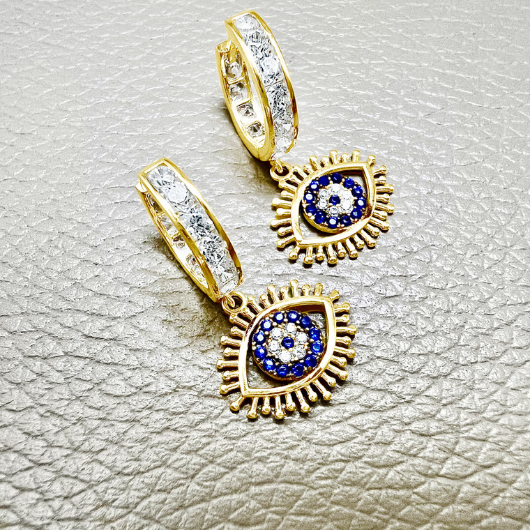 Evil Eye Earrings Dangle Design