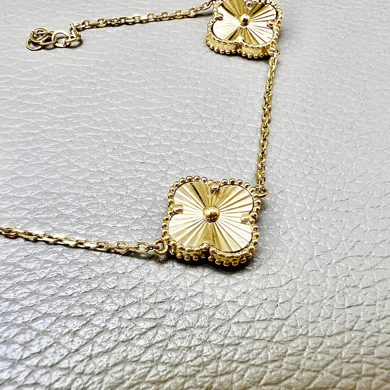 Gold Clover Bracelet by Treasured and Co