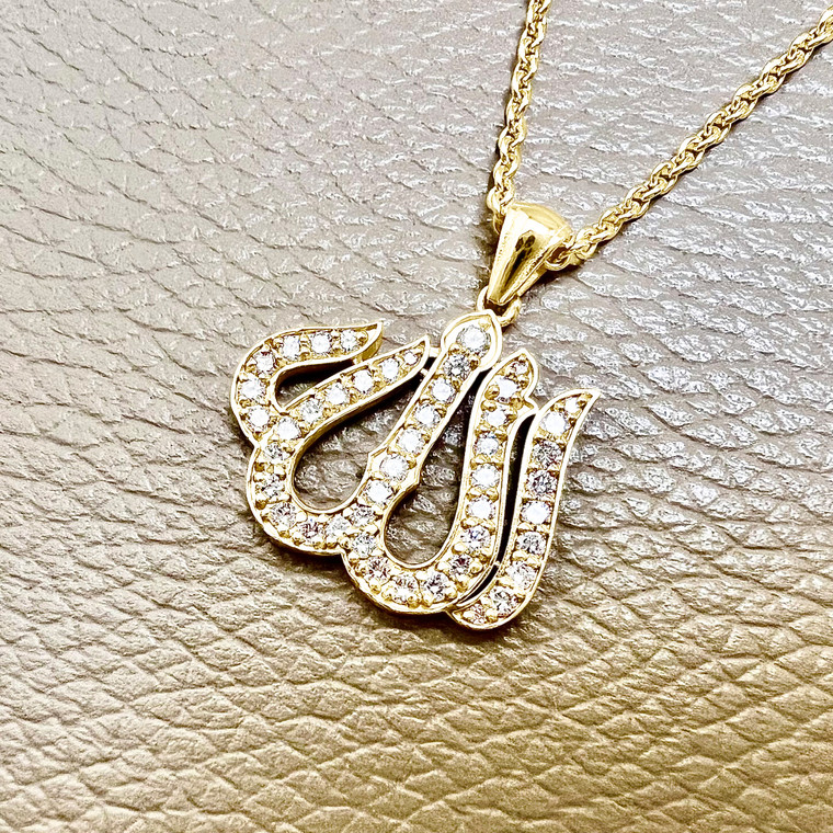 diamond allah pendant