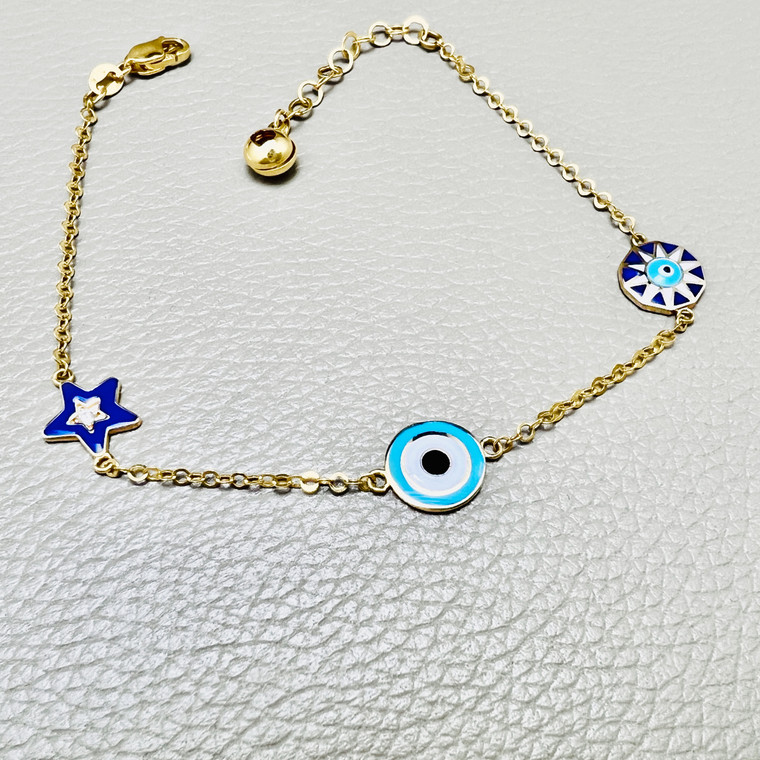 Spectacular Enameled Eye Bracelet 3.00g