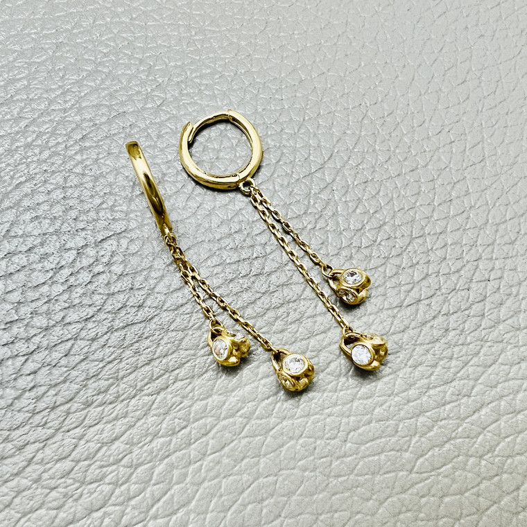 Bezel Bead Drop Dangle Earrings 0.80tcw