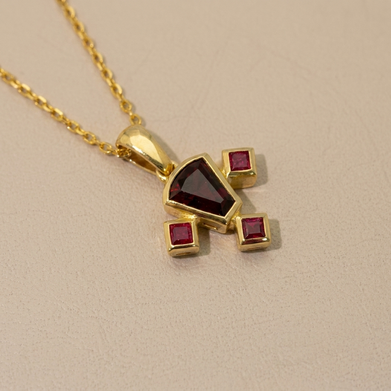 Tapered Garnet And Ruby Necklace 1.64tcw