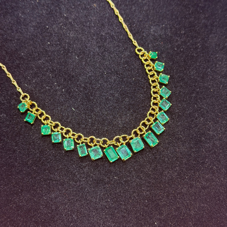 One Of A Kind Emerald Necklace 10.46tcw