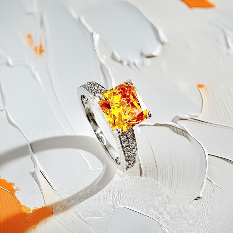 Canary Moissanite Diamond Engagement Ring 1.90tcw