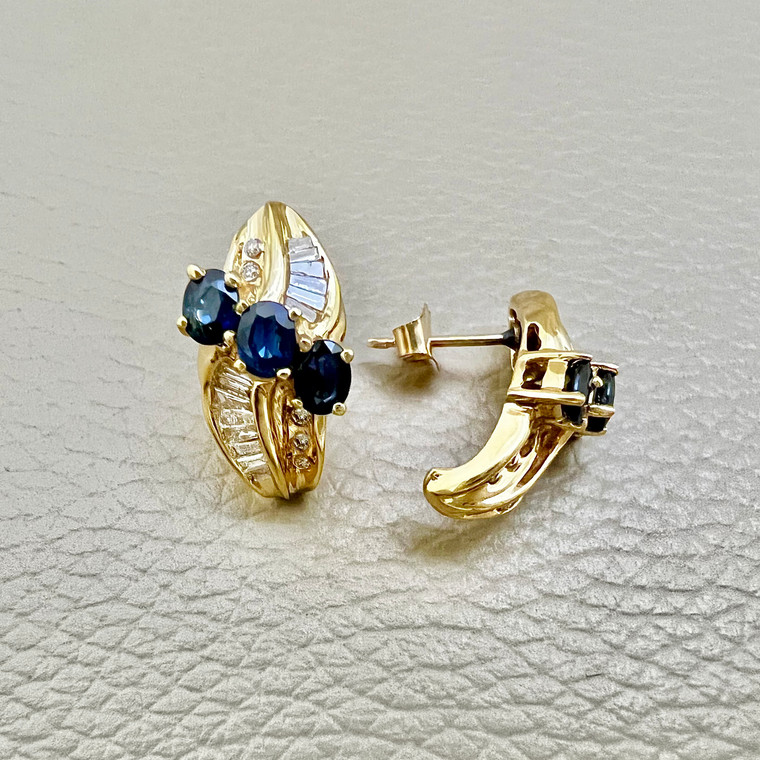 sapphire and diamond earrings