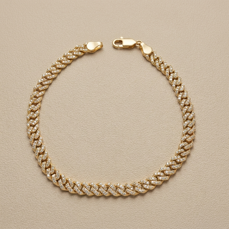 10kt Gold Miami Cuban Bracelet 1.62tcw 7.25'' Inches 8.70g - 4.85mm