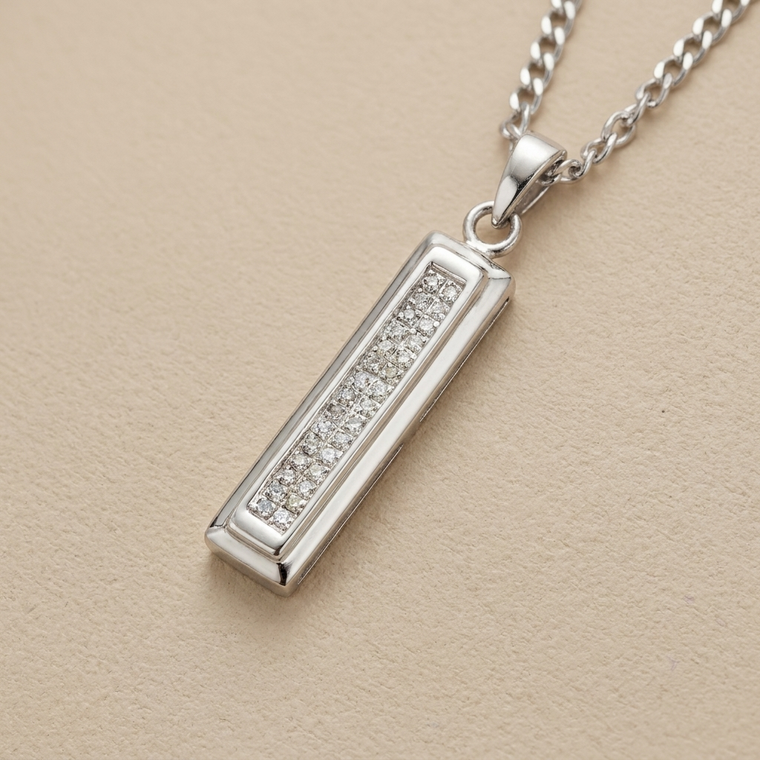 Invisible Set Diamond Pendant White Gold 0.36tcw
