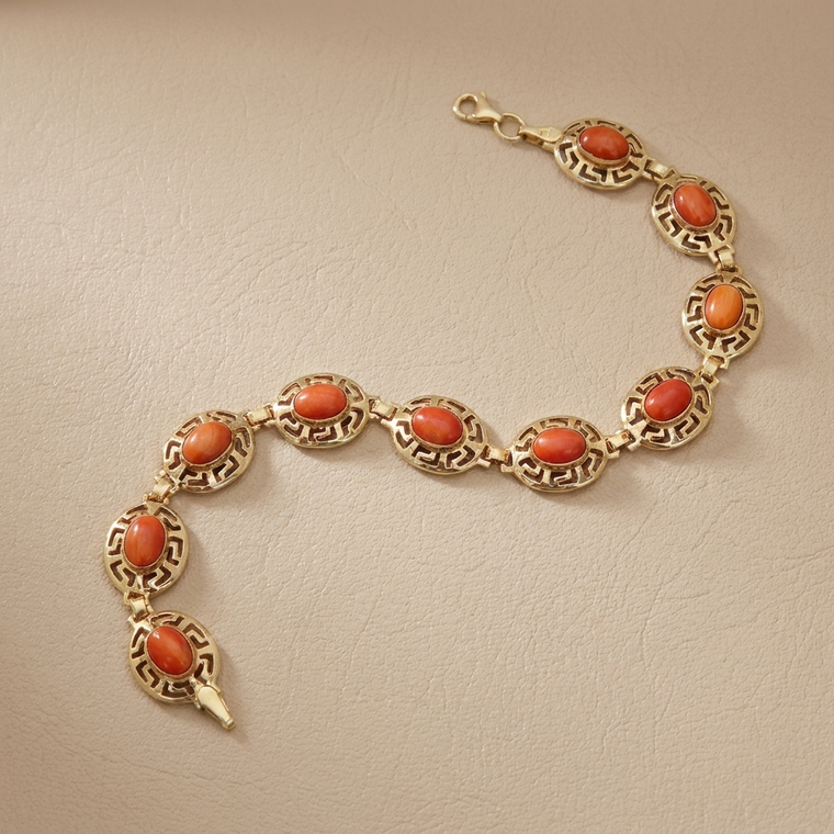 Coral gold bracelet 10.85g 14kt yellow gold front view