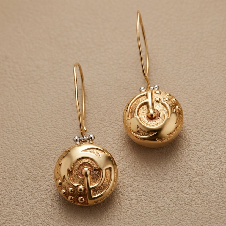 Vintage Dangling Gold Earrings 18kt 10g