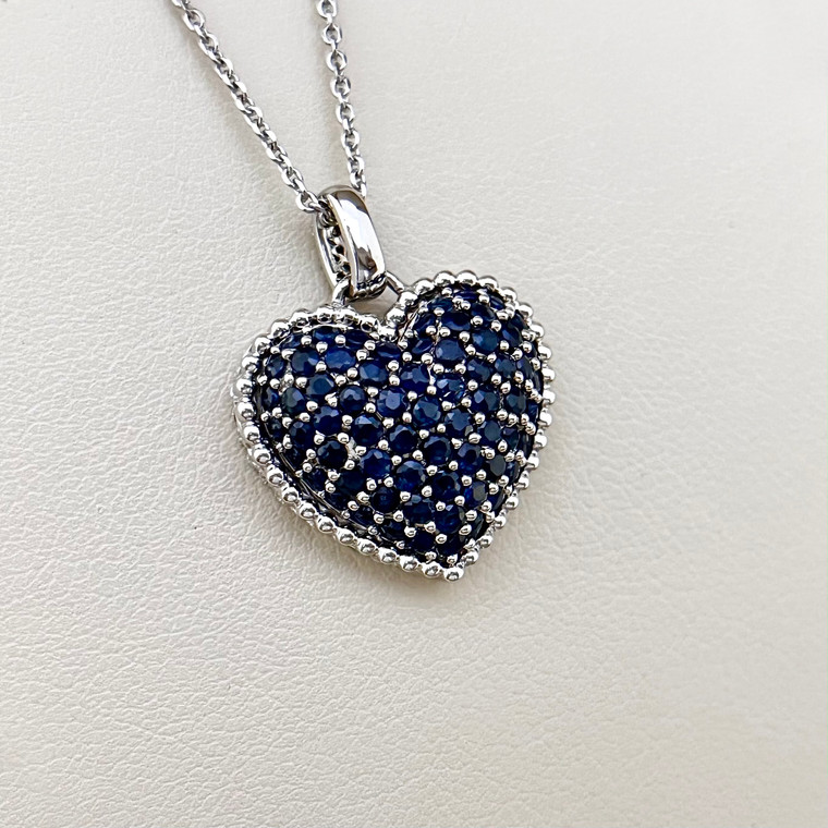 Sapphire Heart Pendant 1.40tcw