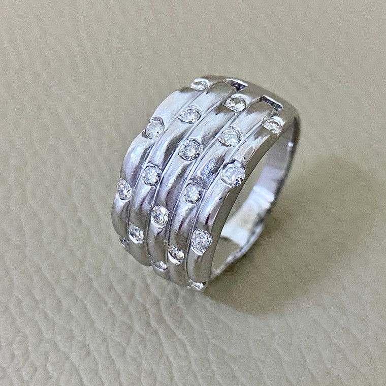 Luxury Matte Diamond Ring in white gold for a subtle statement.