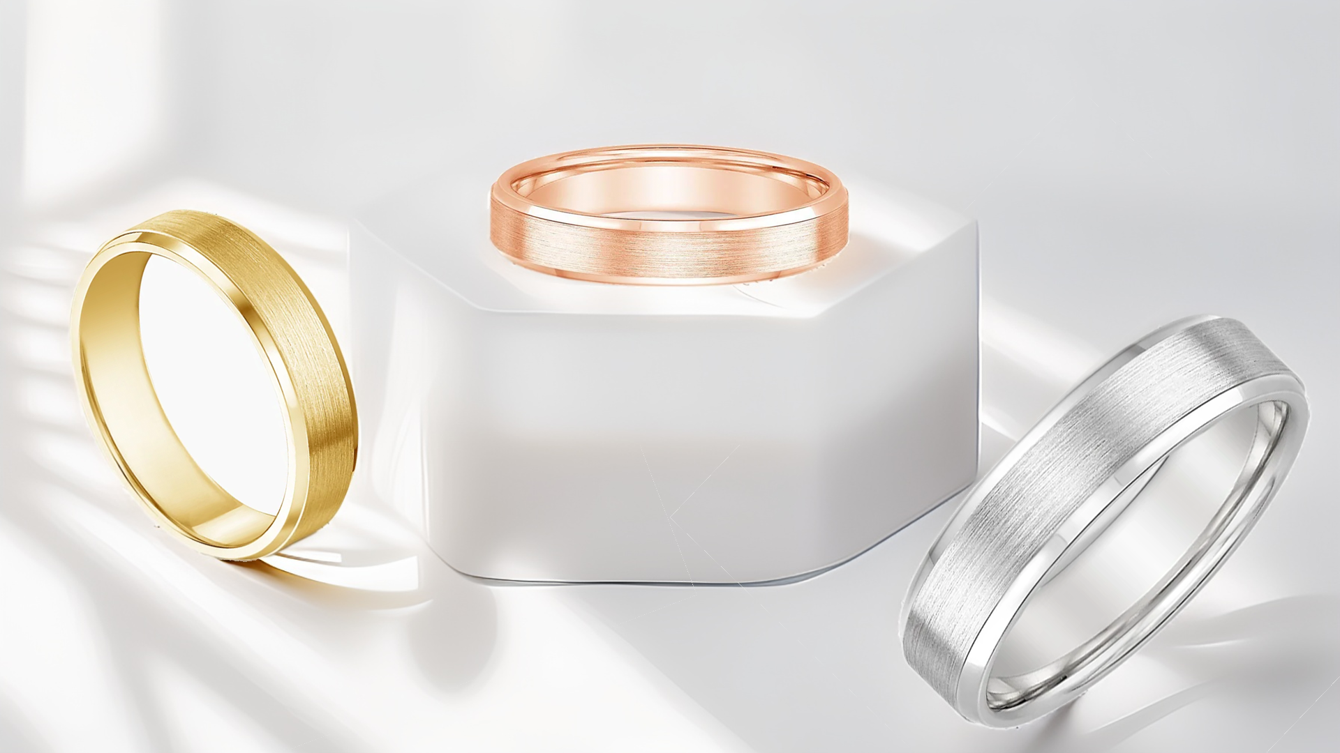 Beveled Edge Wedding Bands