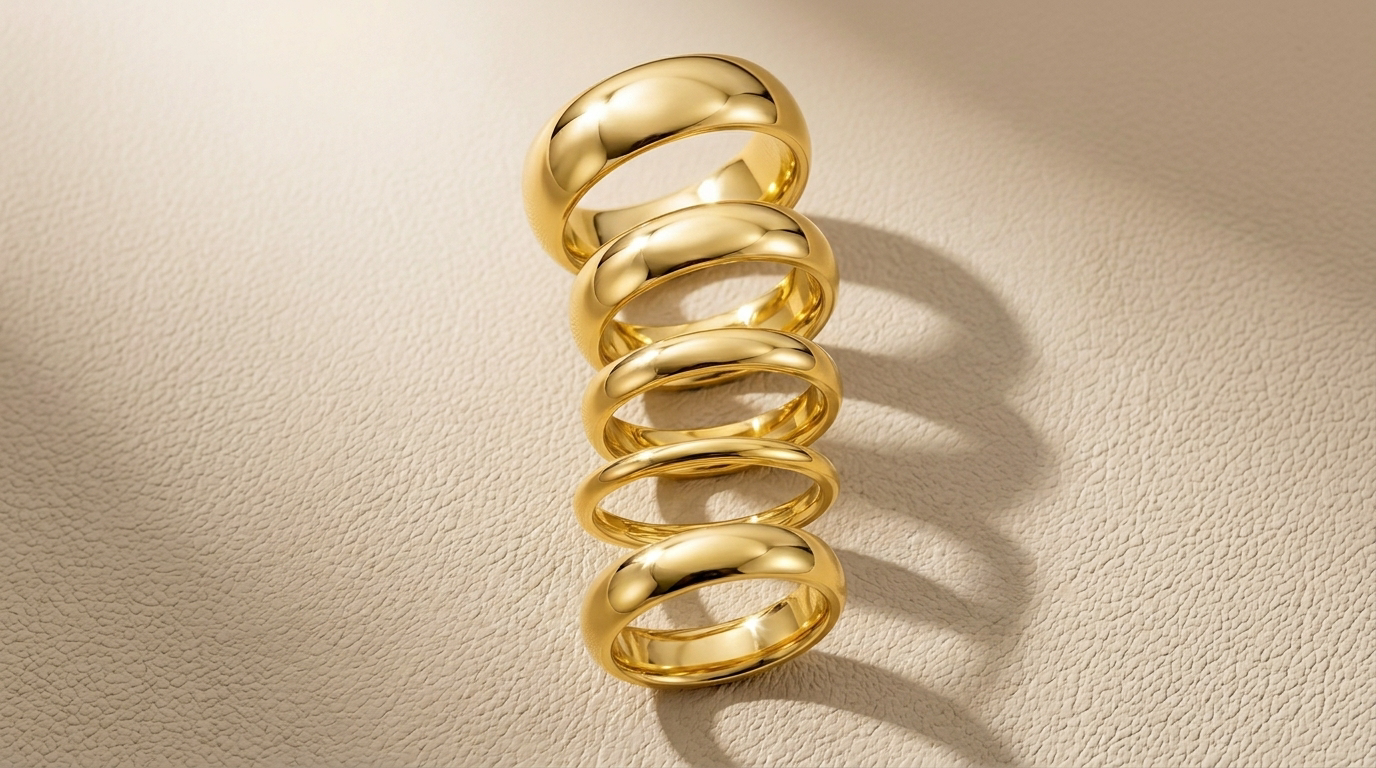 Comfort-Fit Gold Wedding Bands