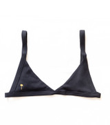 The Black rib textured Lycra gives this straight Triangle Bikini Top a soft touch feeling an unforgettable wearing comfort.