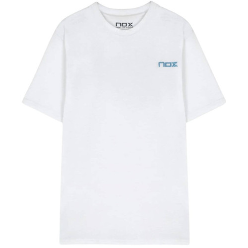 POLERA NOX BLANCA LOGO CELESTE