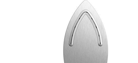 Close-up of the brushed aluminum 3D soleplate