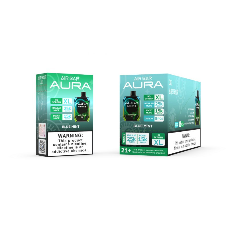 Air Bar Aura 25K Blue Mint Flavor Buy today Online Vape