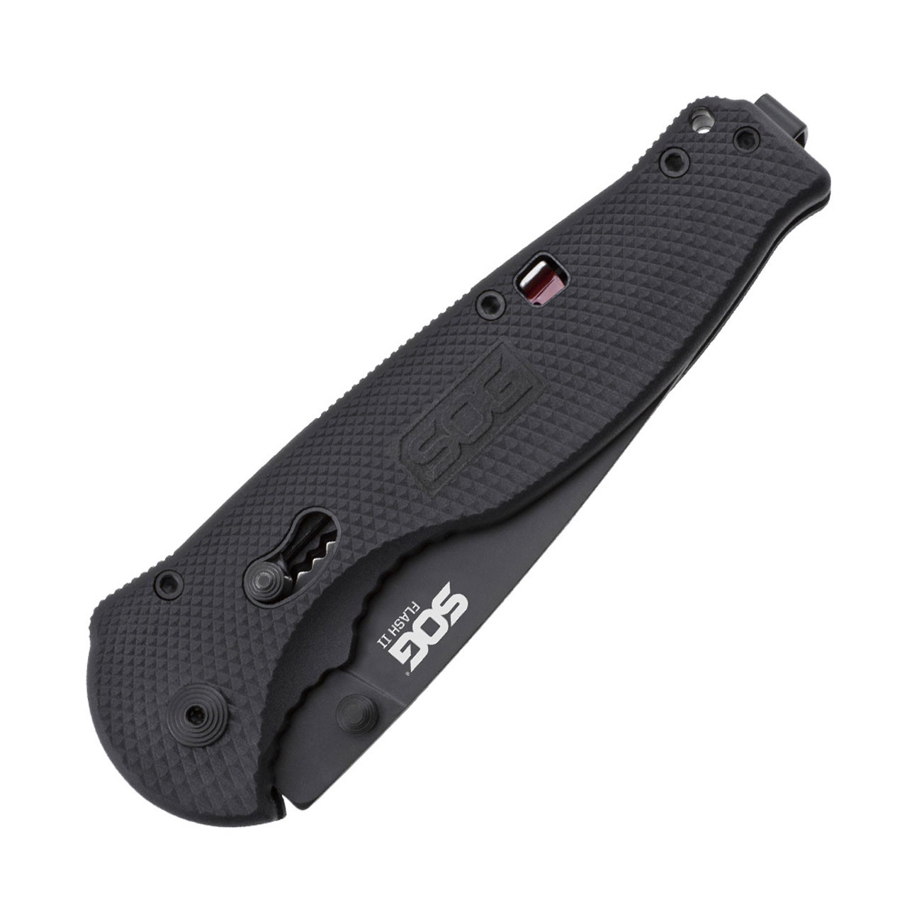 Flash II - Drop Point, Black, Serrated