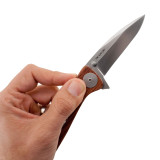 Twitch XL - Drop Point, Satin, Wood Handle - SOG Knives Phase 2