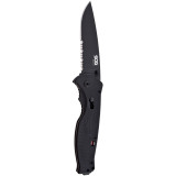Flash II - Drop Point, Black, Serrated
