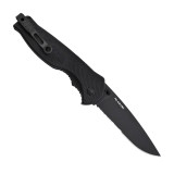 Flash II - Drop Point, Black, Serrated