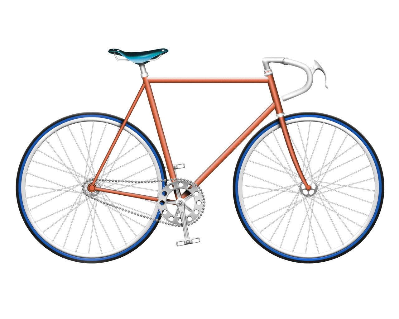 orange single speed bike