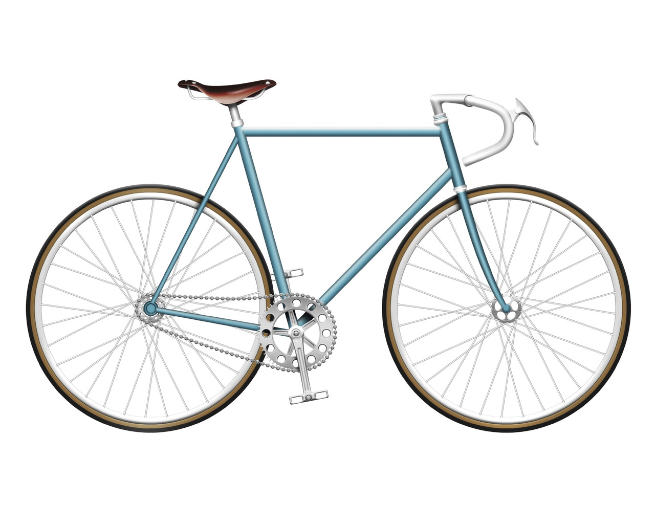 Baby Blue Single Speed Bike Lightweight Unisex Bike Mountain