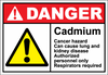 Danger Sign cadmium cancer hazard can cause lung cancer