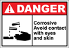 Danger Sign corrosive avoid contact with eyes