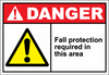 Danger Sign fall protection required in this area