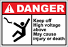 Danger Sign keep off high voltage above
