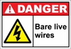 Danger Sign bare live wires