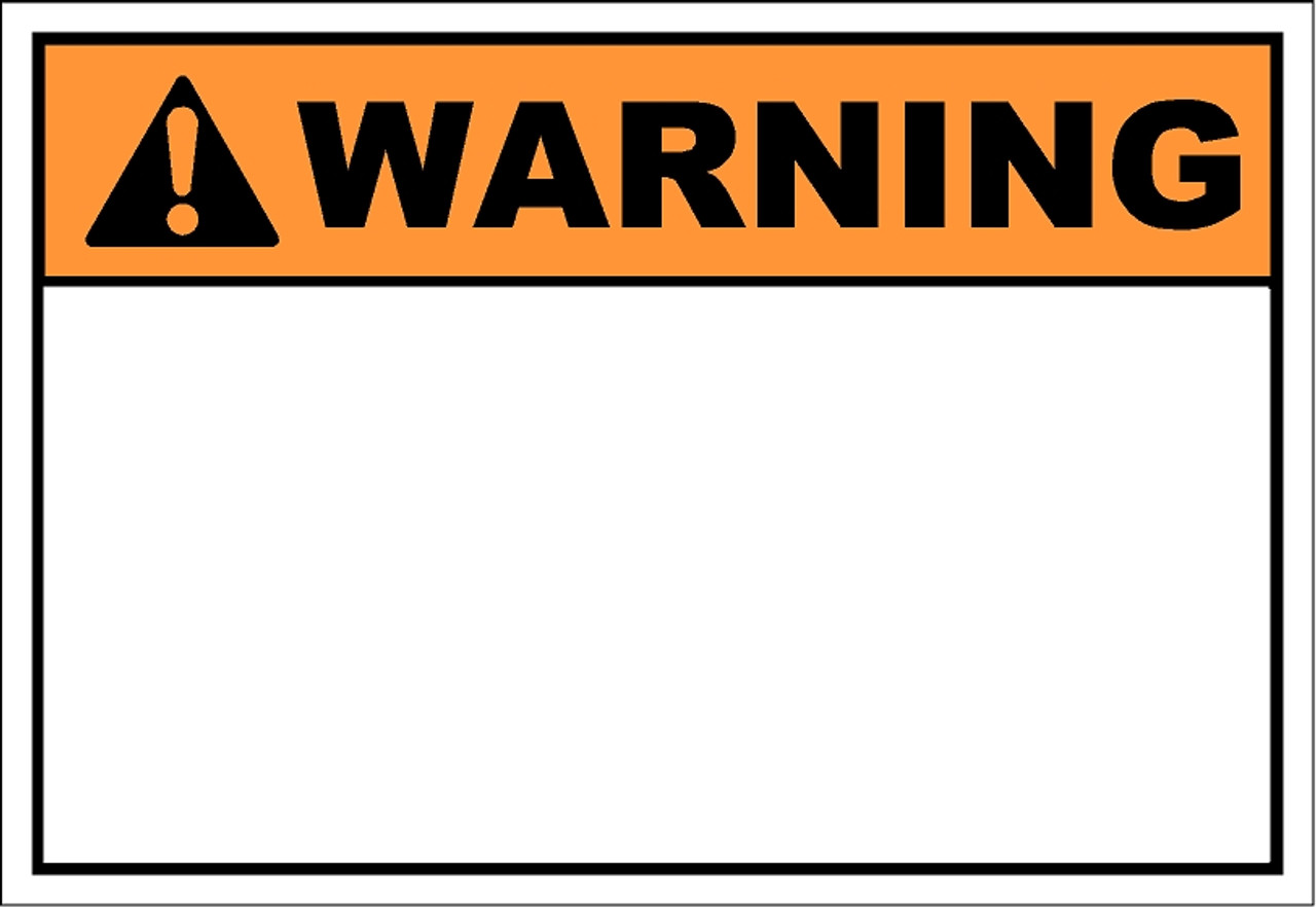 blank warning label