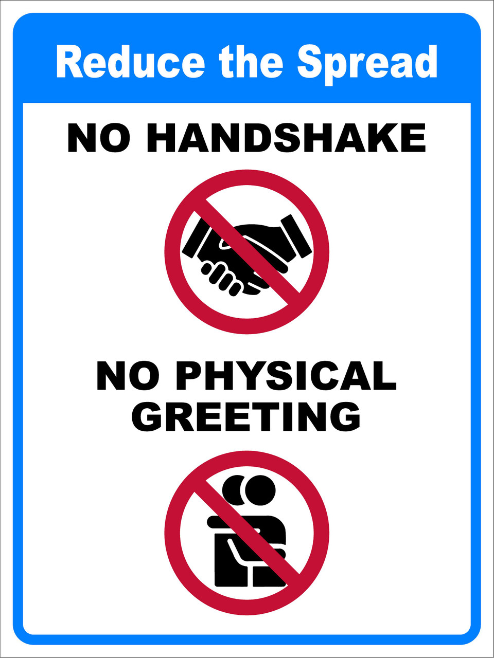 Covid 19 No Handshake Sign