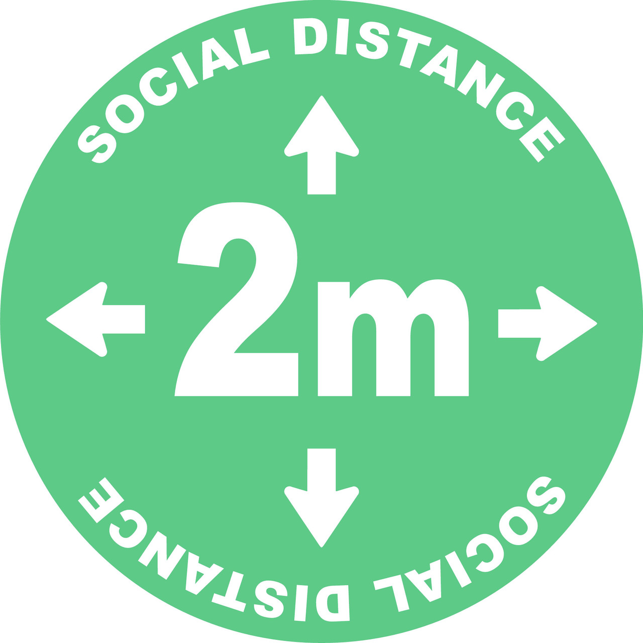 Social Distance 2m Green Floor Decal Sticker