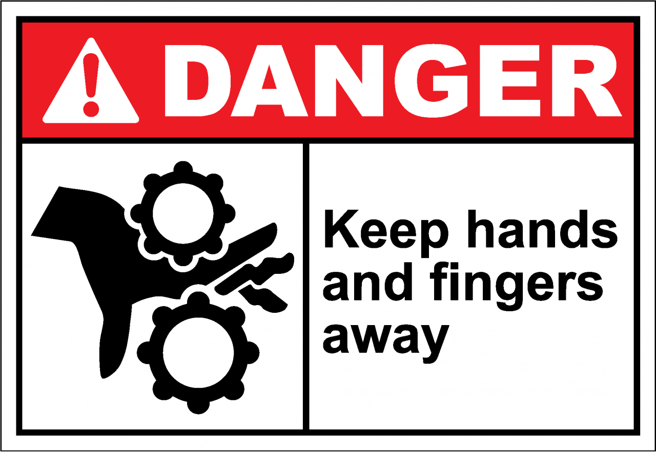 Danger Sign keep hands and fingers away SafetyKore Danger Sign keep hands and fingers away SafetyKore