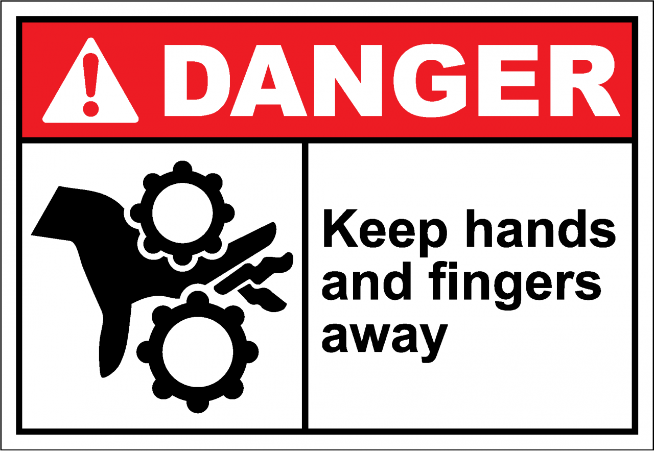 Danger Sign keep hands and fingers away