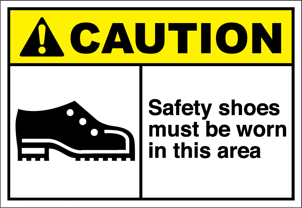 Caution Sign safety shoes must be worn 