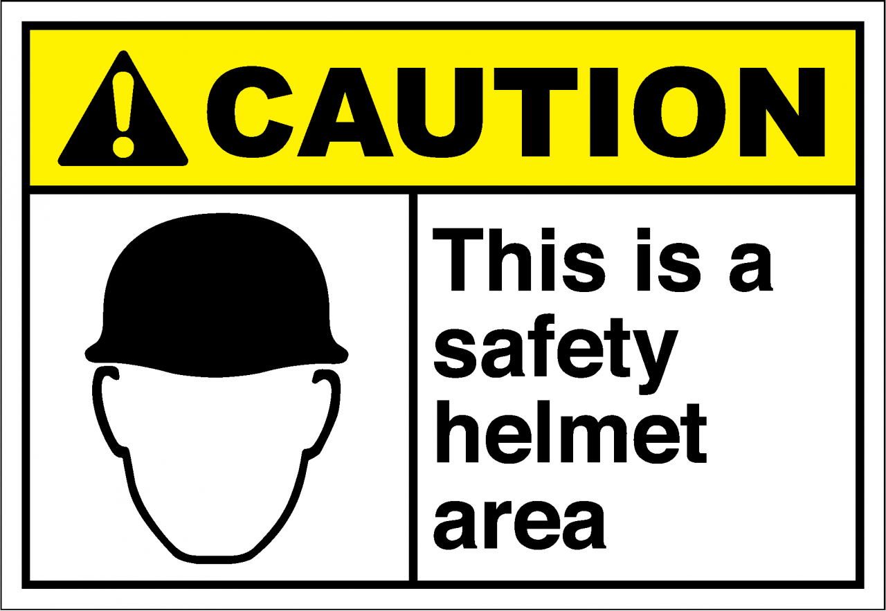 Caution Sign this is a safety helmet area - SafetyKore