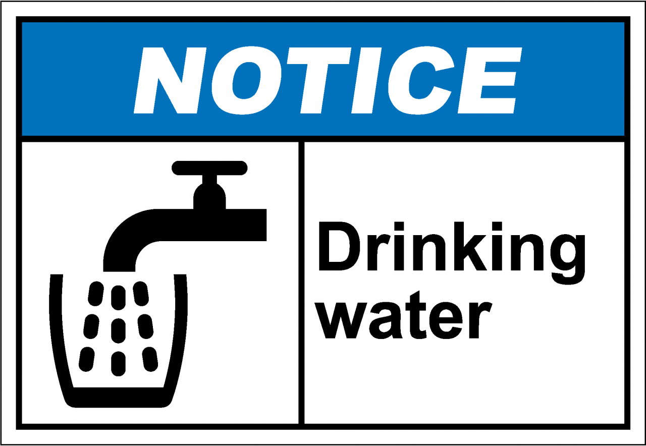 Water not suitable for drinking sticker 190mm x 290mm quality water/fade proof 