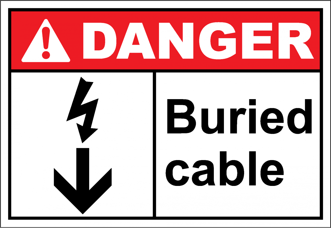 Danger Sign buried cable
