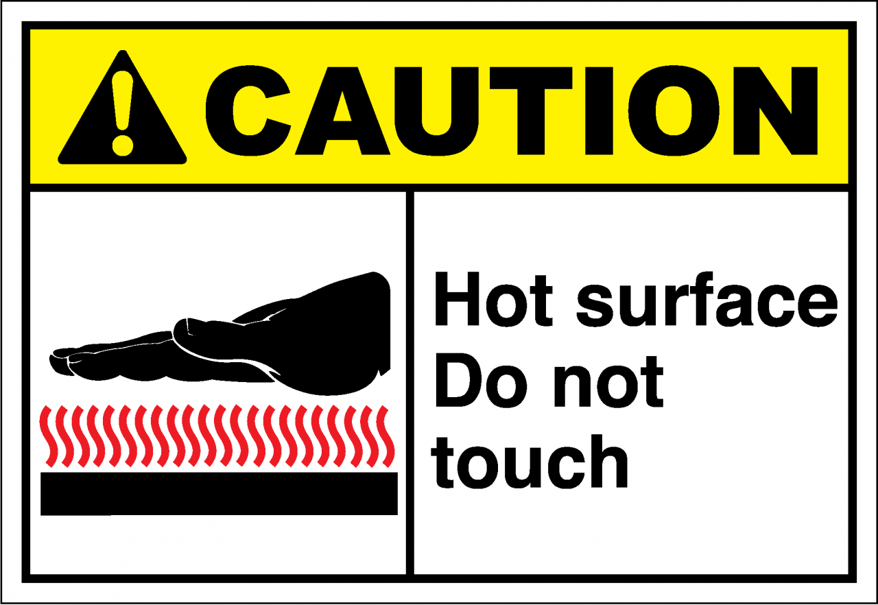 Caution Sign - hot surface do not touch